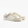 Calvin Klein LOW TOP LACE UP Mens Trainers White/Dark Ecru side view showcasing casual style and round toe.