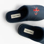 Calvin Klein HOTEL SLIPPER MONOLOGUE Mens Slippers Moonlit Ocean top view showing comfort slip-on design.