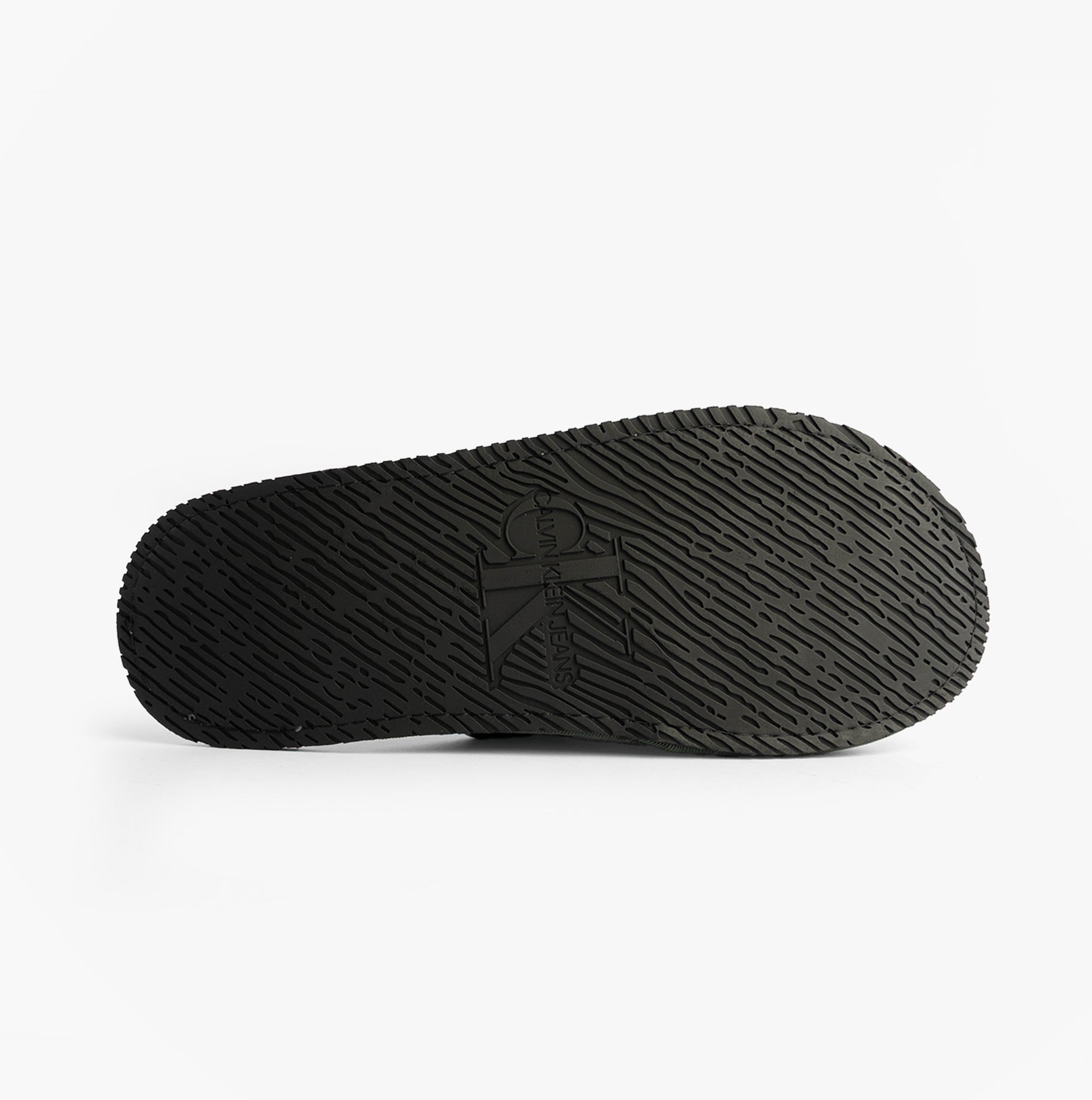 Calvin Klein HOTEL SLIPPER MONOLOGUE Mens Slippers Thyme bottom view of sole showing tread pattern