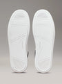 Calvin Klein CUPSOLE LACE UP Womens Trainers Bright White/Black bottom view, showcasing the rubber sole design.
