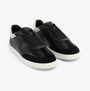 Calvin Klein CUPSOLE LACE UP Womens Trainers Black/White front view with leather upper and lace-up closure.