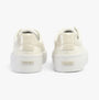 Calvin Klein VULCANISED LACE UP Womens Trainers White/Dk Ecru back view showcasing stylish low-top design.