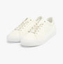 Calvin Klein VULCANISED LACE UP Womens Trainers White/Dk Ecru side view of casual lace-up shoes in white leather.