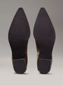 Calvin Klein HEEL Womens Cowboy Boots Mountain Trail bottom view showing rubber sole texture and block heel design.