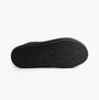 Calvin Klein HOME SLIPPER NYL PAT Womens Slippers Black bottom view showing the textured sole design.