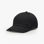 Calvin Klein Mens BASEBALL CAP Black side view with adjustable strap and logo detail, made from 100% cotton.