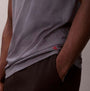 Calvin Klein S/S CREW NECK 3 PACK Mens T-Shirts & Tank Tops Multicoloured side view showing detail of fabric and logo.