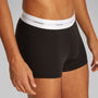 Calvin Klein COTTON 3 Pack Mens Trunks Black side view showing elastic waistband and breathable fabric.