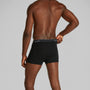 Calvin Klein ICON Cotton Stretch 3 Pack Dart Trunks Black, back view of trunks featuring CK signature branded elastic waistband.