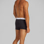 Calvin Klein ICON Cotton Stretch 3 Pack Dart Trunks Black/White back view featuring CK signature branded waistband.