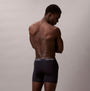 Calvin Klein BOXER BRIEF 3 Pack Mens Microfibre Stretch Multicoloured, back view of model wearing black boxer briefs.