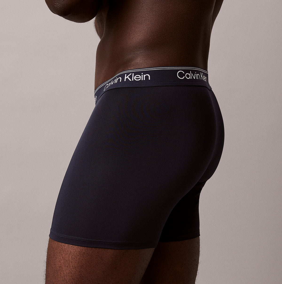 Calvin Klein BOXER BRIEF 3 Pack Mens Microfibre Stretch Multicoloured side view showcasing the fitted design and branded waistband.