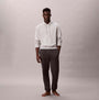 Calvin Klein L/S HOODIE Mens Hoodie Grey Heather front view, model wearing, relaxed fit, casual style.