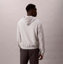 Calvin Klein L/S HOODIE Mens Hoodie Grey Heather back view showing relaxed fit and hood design.