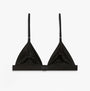 Calvin Klein UNLINED TRIANGLE Womens Black front view of triangle bra featuring adjustable straps and soft material.