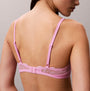 Calvin Klein UNLINED TRIANGLE Sensual Stretch Lace Pink back view showcasing delicate lace and straps.