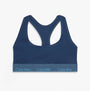 Calvin Klein Icon Cotton Modal Womens Unlined Bralette Denim back view showing blue color and logo band detail