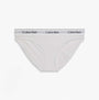 Calvin Klein Icon Cotton Modal Womens Bikini Brief White front view showing soft fabric and signature waistband.