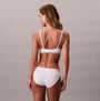 Calvin Klein Icon Cotton Modal Womens Bikini Brief White back view model wearing matching bra and brief set