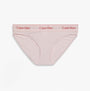 Calvin Klein Icon Cotton Modal Womens Bikini Brief Pink front view showcasing soft pink fabric and logo waistband.