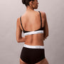 Calvin Klein Icon Cotton Modal Womens Boy Shorts Black back view, showcasing material and design details.