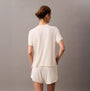 Calvin Klein ULTRA SOFT MODAL Womens Lounge Shorts Ivory back view showcasing soft modal fabric and relaxed fit.