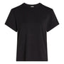 Calvin Klein ULTRA SOFT MODAL Womens Lounge T-Shirt Black front view showing relaxed fit and crew neckline.