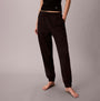 Calvin Klein JOGGER Womens Black front view, showcasing regular fit jogger pants in cotton blend, ideal for casual wear.