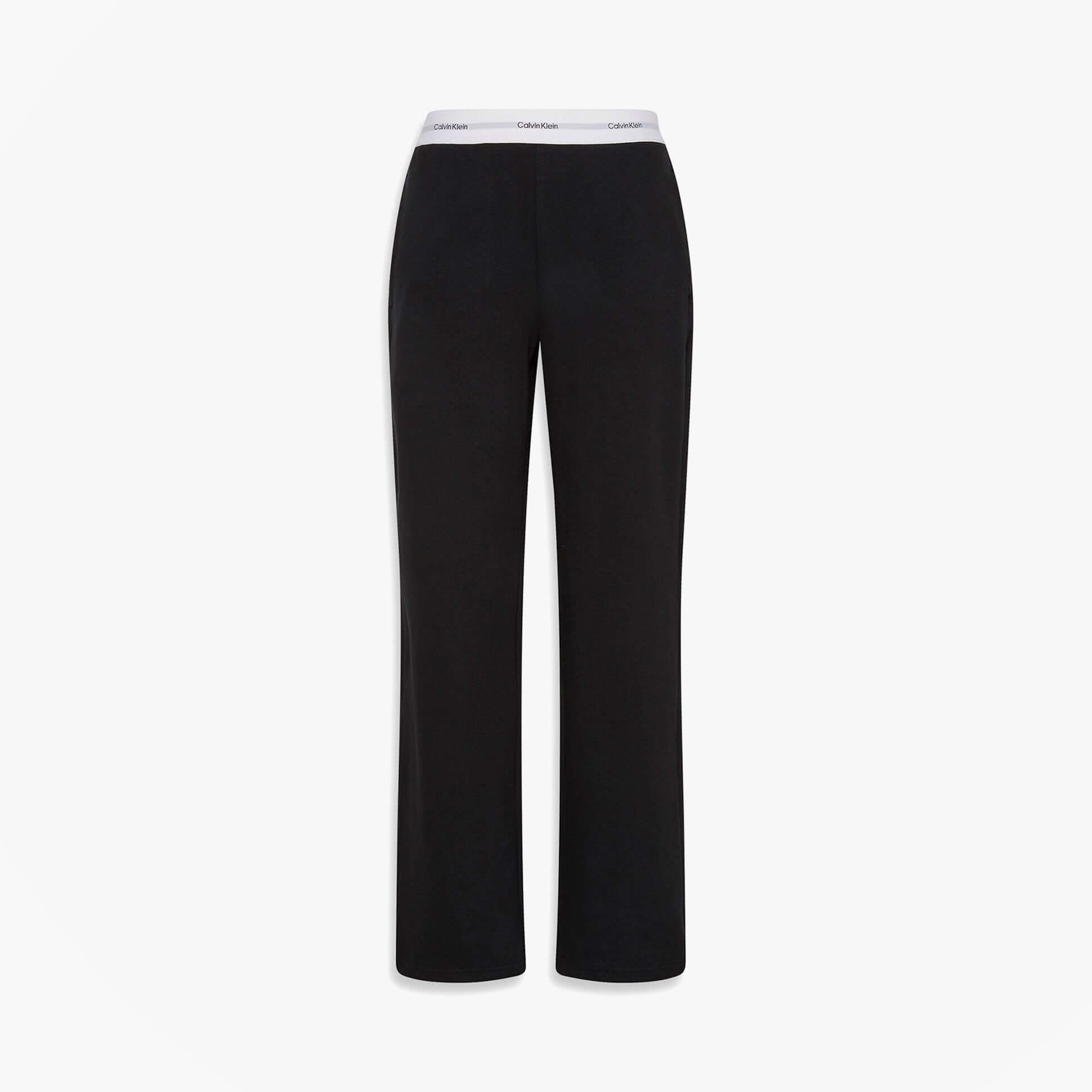 Calvin Klein LOGO JERSEY PANT Womens Black back view showing comfortable fit and logo waistband