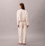 Calvin Klein QUILTED JOGGER Womens Ivory back view, featuring soft cotton-polyester blend and comfortable fit.