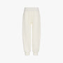 Calvin Klein PLUSH JOGGER. Womens Ivory front view, showcasing soft fabric and relaxed fit.
