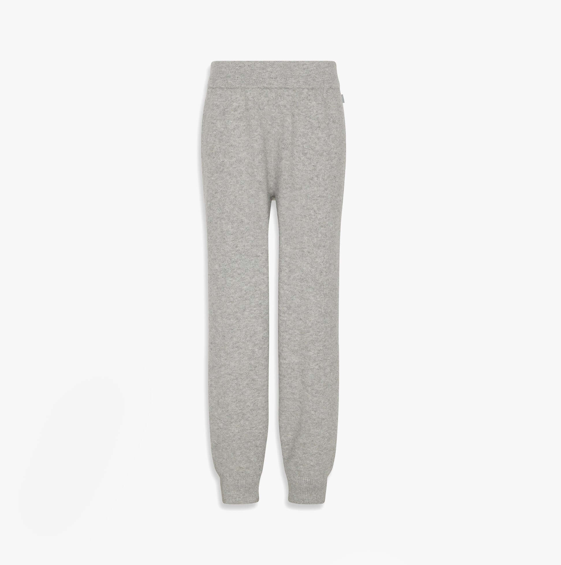 Calvin Klein PLUSH JOGGER. Womens Grey Heather front view showcasing soft fabric and regular fit.