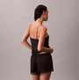 Calvin Klein CAMI SHORT SET Womens Black, side view showing sleeveless top and shorts with lace detail.