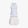 Calvin Klein V DAY TANK SHORT SET Womens White, front view showcasing sleeveless tank and striped shorts.