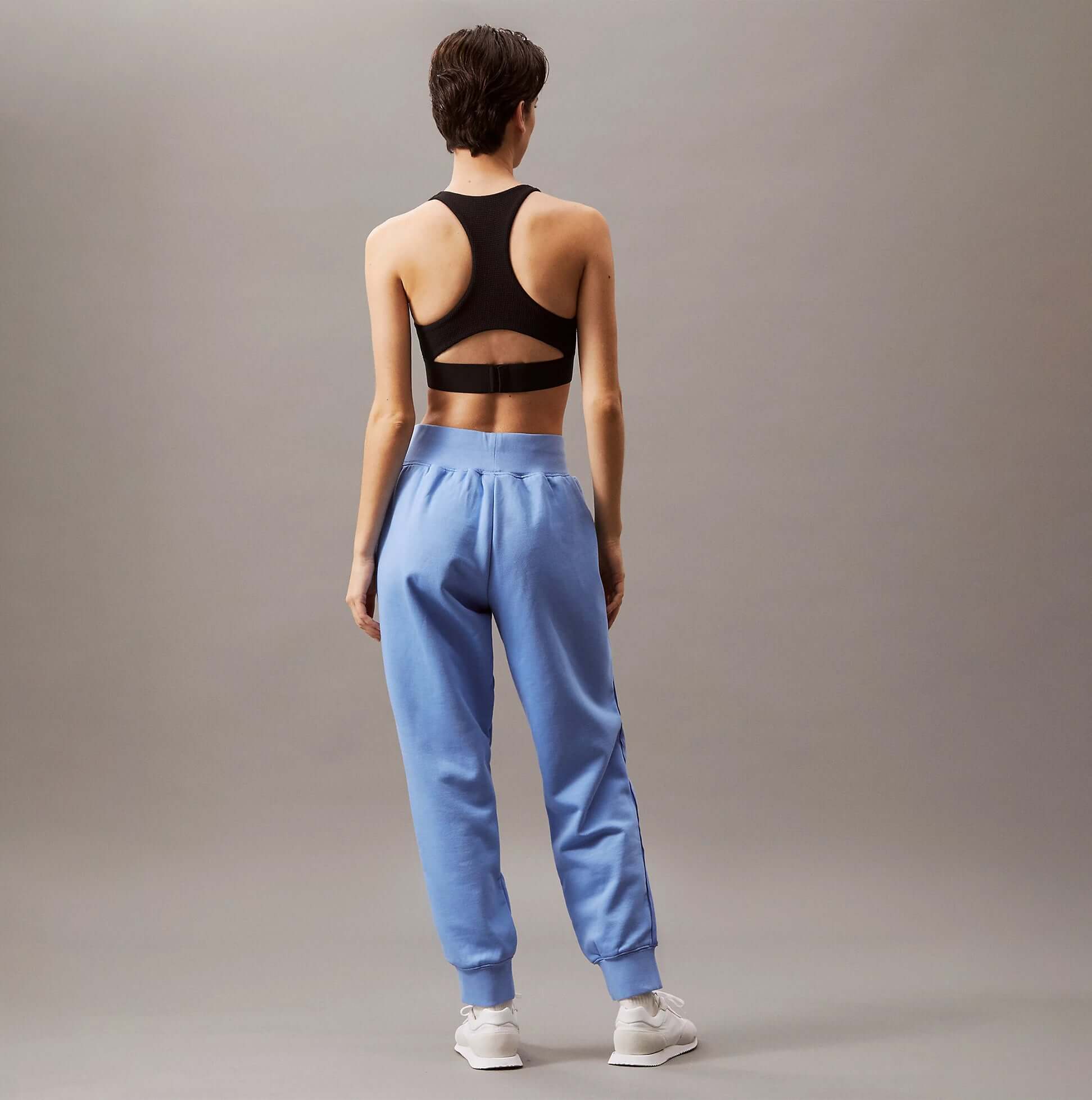 Calvin Klein JOGGER Womens Joggers Glacier back view, showcasing comfort and style in blue with drawstring fastening.