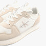 Calvin Klein RUNNER SO LACEUP Mens Trainers Bright White/Eggshell side view showcasing lace-up design and suede upper.