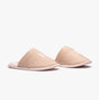 Calvin Klein HOTEL SLIPPER Mens Mules Taupe side view showcasing the lightweight slip-on design.