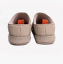 Calvin Klein HOME MONO Mens Slipper Beige rear view with orange pull tabs and soft faux fur lining.