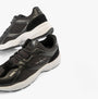 Calvin Klein RETRO TENNIS Mens Trainers Black/Black/Eggshell side view showcasing leather upper and lace-up closure.