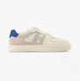 Calvin Klein CLASSIC CUPSOLE Mens Trainers White/ Mushroom/Sapphire Blue side view of the stylish trainers.