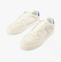 Calvin Klein CLASSIC CUPSOLE Mens Trainers White/ Mushroom/Sapphire Blue side view with lace-up closure and round toe.