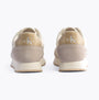 Calvin Klein RETRO RUNNER LOW MIX Mens Trainers Creamy White/Eggshell/Khaki back view with suede and leather upper.