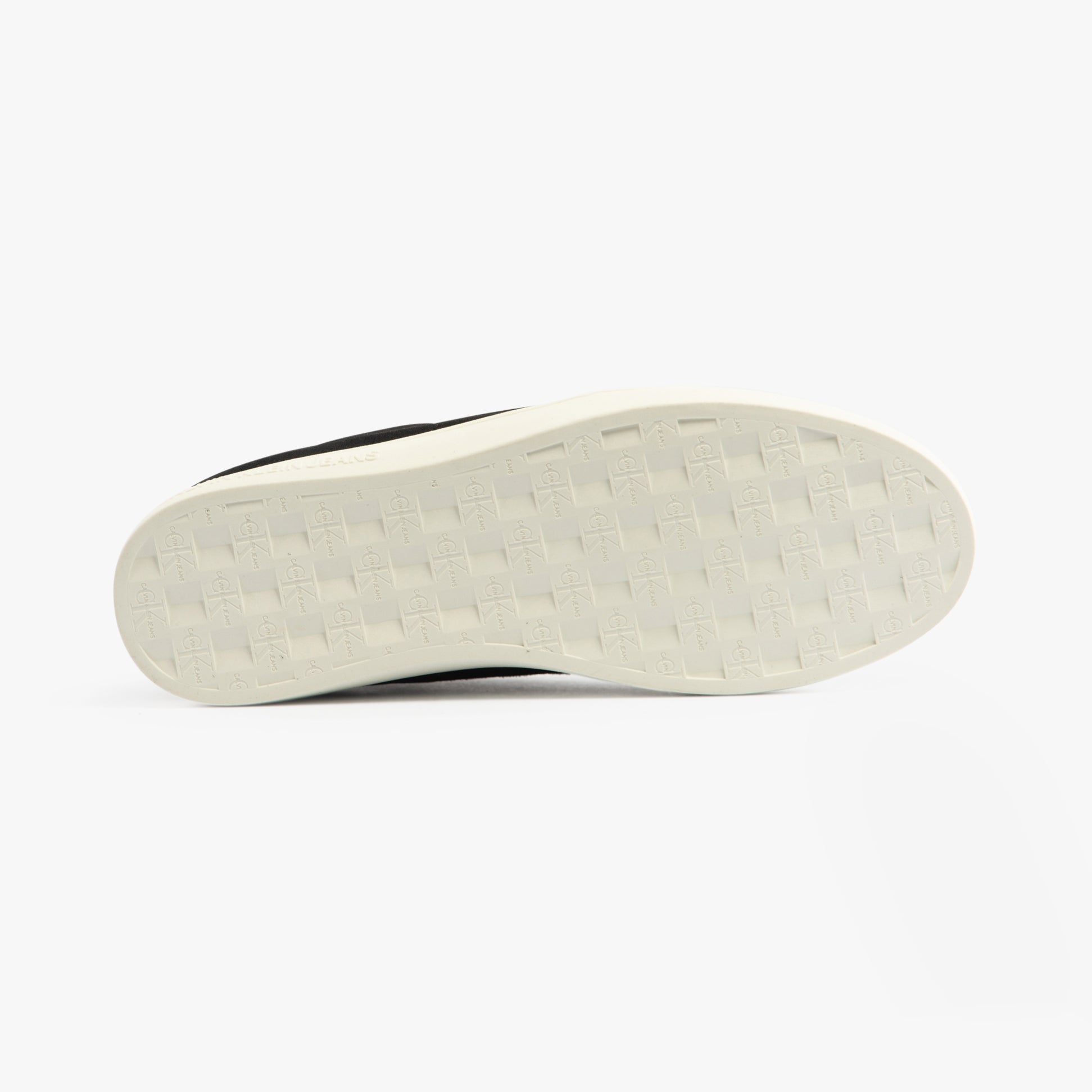 Calvin Klein CLASSIC CUPSOLE Mens Trainers Black/Eggshell/White bottom view of the shoe sole.