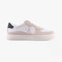 Calvin Klein CLASSIC CUPSOLE ICON Mens Trainers Bright White/Green Palm side view with suede and textile upper materials.