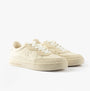 Calvin Klein CLASSIC CUPSOLE Mens Trainers Turtle Dove/Eggshell side view showcasing lace-up design and low-top style.
