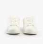 Calvin Klein LOW PROFILE CUPSOLE Mens Trainers Triple Bright White front view showcasing lace-up closure and casual style.