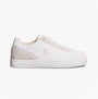 Calvin Klein CLASSIC CANVAS Mens Trainers Bright White/Eggshell side view showcasing canvas upper and rubber sole