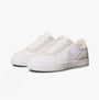 Calvin Klein CLASSIC CANVAS Mens Trainers Bright White/Eggshell side view with lace-up closure and round toe shape.