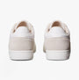 Calvin Klein CLASSIC CANVAS Mens Trainers Bright White/Eggshell rear view showcasing soft suede and canvas materials.