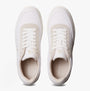 Calvin Klein CLASSIC CANVAS Mens Trainers Bright White/Eggshell top view showing lace-up design and round toe shape.